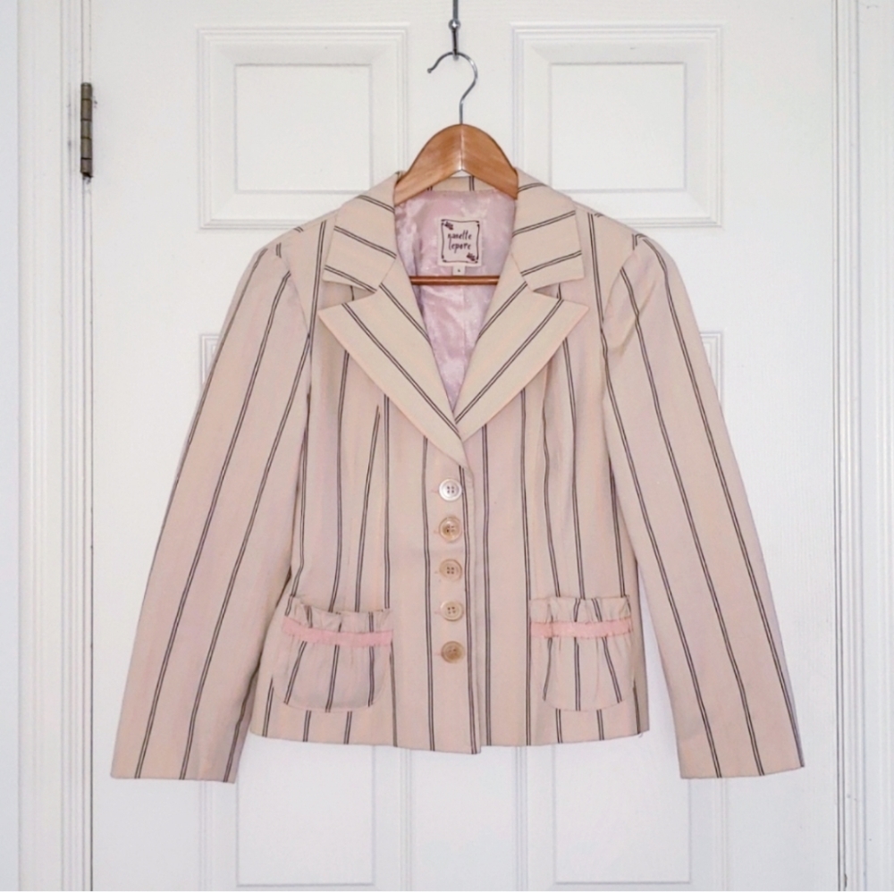 Nanette Lepore Stripe Spring Summer Blazer Size 6